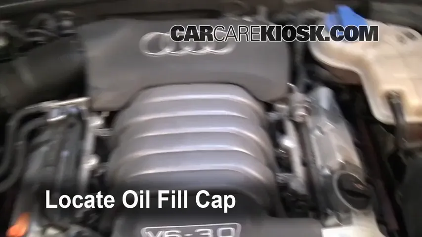 2004 Audi A6 3.0L V6 Aceite Agregar aceite
